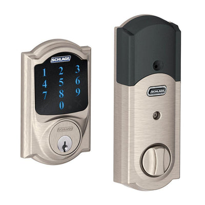 Camelot Satin Nickel Connect Smart Door Lock with Alarm - Super Arbor