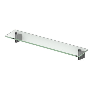 Bleu 20.13 in. Glass Shelf in Matte Black - Super Arbor