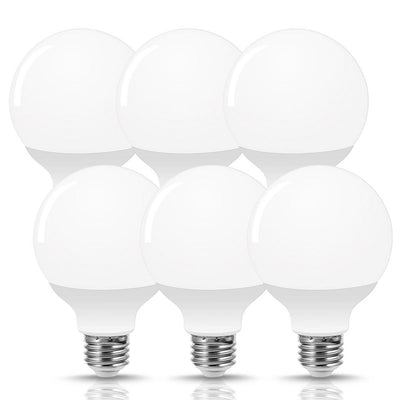 YANSUN 60-Watt Equivalent 9-Watt G25 E26 Base Non-Dimmable Global LED Light Bulb in Daylight White 5000K (6-Pack) - Super Arbor