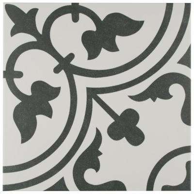 Merola Tile     Arte White Encaustic 9-3/4 in. x 9-3/4 in. Porcelain Floor and Wall Tile (11.11 sq. ft. / case)