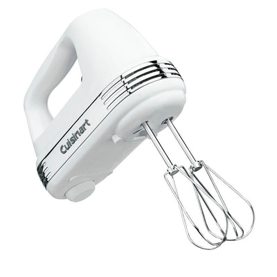 Power Advantage 9-Speed White Hand Mixer with Recipe Book and Beater, Whisk and Dough Hook Attachments - Super Arbor