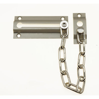 Solid Brass Chain Door Guard in Satin Nickel - Super Arbor