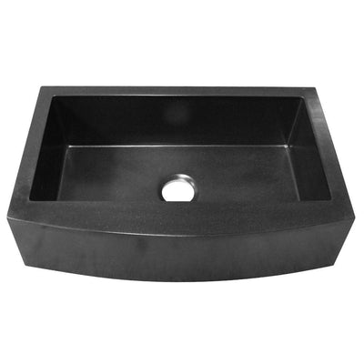 Cheyenne Farmhouse Apron Front Under Mount Composite Granite 31 in. 0-Hole in Single Bowl Farmhouse Sink in Black - Super Arbor