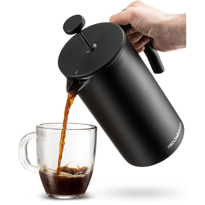 34 oz. Black Stainless Steel French Press - Super Arbor