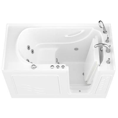 HD Series 60 in. Right Drain Quick Fill Walk-In Whirlpool Bath Tub with Powered Fast Drain in White - Super Arbor