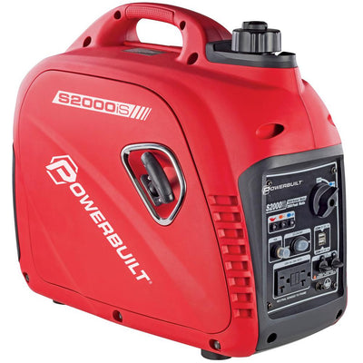 Powerbuilt 2,000-Watt Portable Gasoline Pull Start Powered Inverter Generator with Quiet Operation and Low THD - Super Arbor