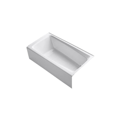 Mendota 60 in. x 32 in. ADA Cast Iron Acrylic Bathtub with Integral Farmhouse Apron and Right-Hand Drain in White - Super Arbor