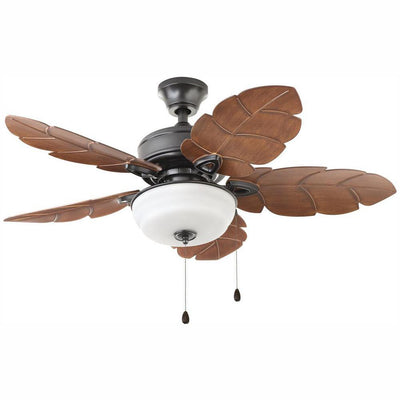 Palm Cove 44 in. LED Indoor/Outdoor Natural Iron Ceiling Fan with Light Kit - Super Arbor