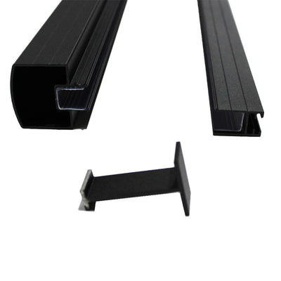 Vista Aluminum 6 ft. Textured Black Aluminum Level Top and Bottom Rail Pack - Super Arbor