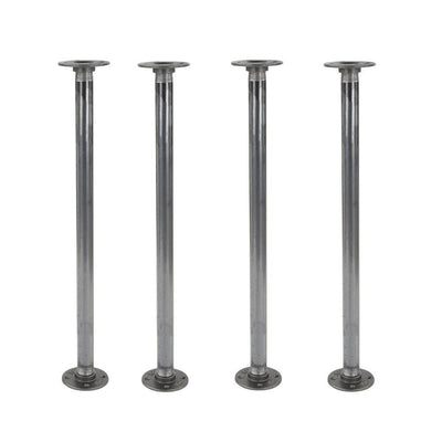 1 in. x 2 ft. L Black Steel Pipe and Flange Table Leg Kit (Set of 4) - Super Arbor