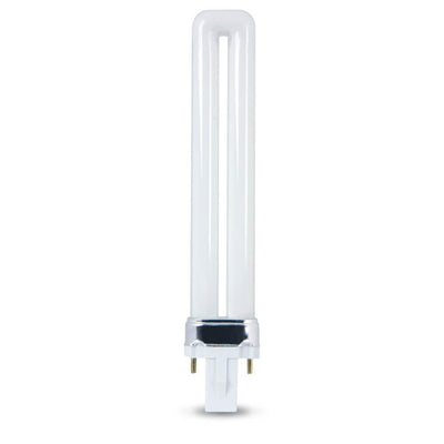9W Equivalent PL CFLNI Twin Tube 2-Pin Plug-in G23 Base Soft White (2700K) Compact Fluorescent CFL Light Bulb (1-Bulb) - Super Arbor