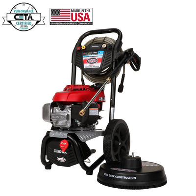 Simpson MegaShot MS60805-S 3000 PSI at 2.4 GPM HONDA GCV160 Cold Water Pressure Washer with Surface Scrubber - Super Arbor