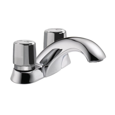 Commercial 2-Handle Metering Utility Faucet in Chrome - Super Arbor