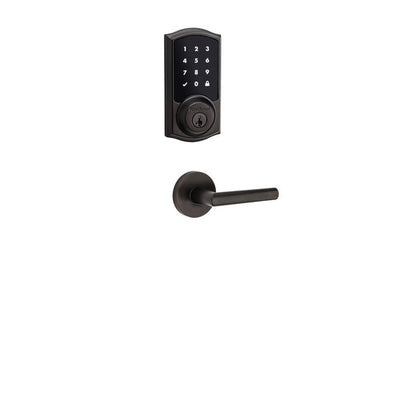 Premis Touchscreen Smart Lock Venetian Bronze Single Cylinder Electronic Deadbolt featuring Milan Hall/Closet Lever - Super Arbor