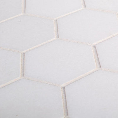 Jeffrey Court Dream Hex White 10.875 in. x 9.5 in. x 8 mm Honed Natural Stone Mosaic Floor and Wall Tile - Super Arbor