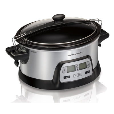 FlexCook 6 Qt. Silver Programmable Slow Cooker with Temperature Controls - Super Arbor