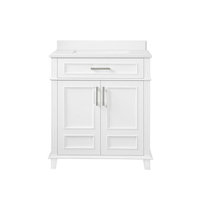 Highgate 30 in. W x 22 in. D Bath Vanity in White with Cultured Marble Vanity Top in White with White Basin - Super Arbor