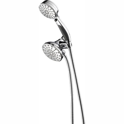ActivTouch 9-Spray 3.7 in. Dual Wall Mount Fixed and Handheld Shower Head in Chrome - Super Arbor