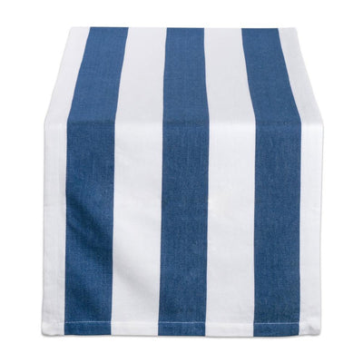 Navy Dobby Stripe Cotton Table Runner - Super Arbor