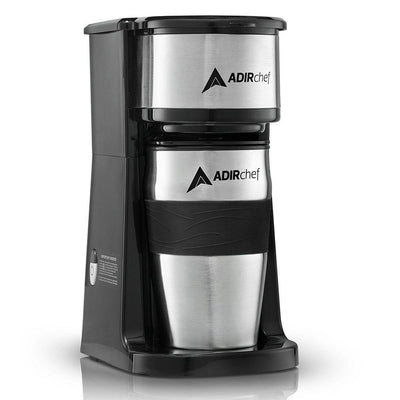 Grab'n Go Black Single Serve Coffee Maker with Stainless Steel Travel Mug - Super Arbor