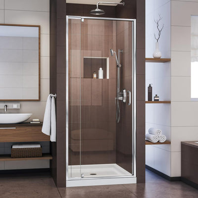 Flex 32 to 36 in. x 72 in. Framed Pivot Shower Door in Chrome - Super Arbor