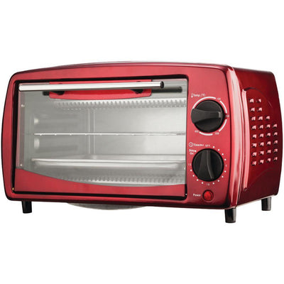 4-Slice Red Toaster Oven - Super Arbor