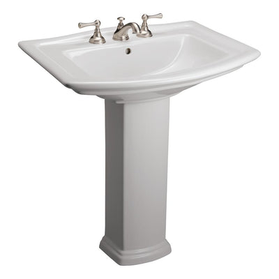 Washington 765 30 in. Pedestal Combo Bathroom Sink for 8 in. Widespread in White - Super Arbor