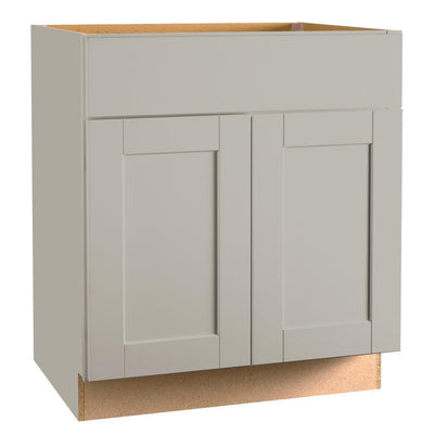 Shaker Assembled 30 x 34.5 x 21 in. Bathroom Vanity Base Cabinet in Dove Gray