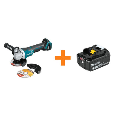 18V LXT Brushless 4-1/2 in./5 in. Paddle Switch Cut-Off/Angle Grinder with Bonus 18V LXT Battery Pack 5.0Ah