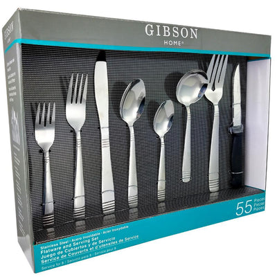 Palmore Plus 55-Piece Stainless Steel Flatware Set (Service for 8) - Super Arbor