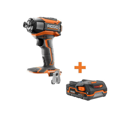 18-Volt Lithium-Ion Cordless Brushless 1/4 in. 3-Speed Impact Driver with Belt Clip with 1.5 Ah Lithium-Ion Battery - Super Arbor