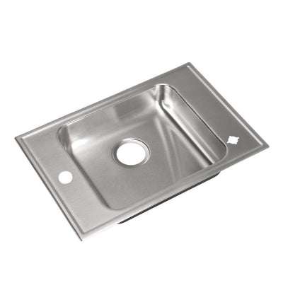 Classroom Sink, Drop-in, 17 in. x 25 in. 1-Compartment, ADA, SS, L/R Faucet Ledges, 4.5 in. Deep, Drain Center Rear - Super Arbor