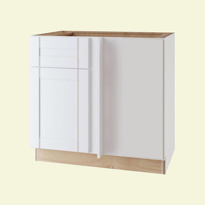 Vesper White Shaker Assembled Plywood 42 in. x 34.5 in. x 24 in. Blind Base Corner Kitchen Cabinet with Soft Close - Super Arbor