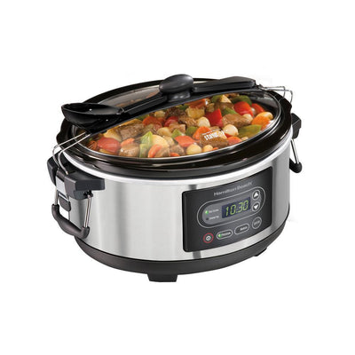 Stay or Go 5 Qt. Stainless Steel Slow Cooker with Temperature Controls - Super Arbor