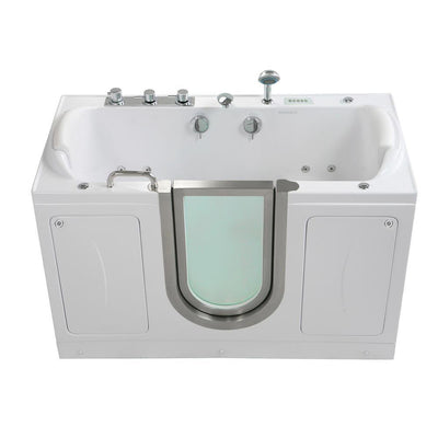 Companion 60 in. Walk-In Whirlpool, MicroBubble and Air Bath Bathtub in White, Heated Seat, Digital Control, Dual Drain - Super Arbor