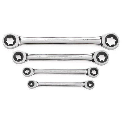 E-Torx Ratcheting Double Box-End Wrench Set (4-Piece) - Super Arbor