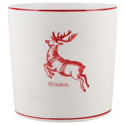 7 in. D White Reindeer Round Utensil Crock - Super Arbor