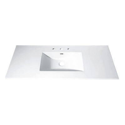 49 in. Vitreous China Vanity Top with Rectangular Bowl in White - Super Arbor