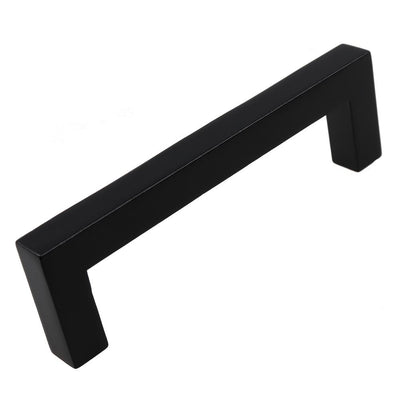 3-3/4 in. Matte Black Solid Square Slim Cabinet Drawer Bar Pulls (10-Pack) - Super Arbor