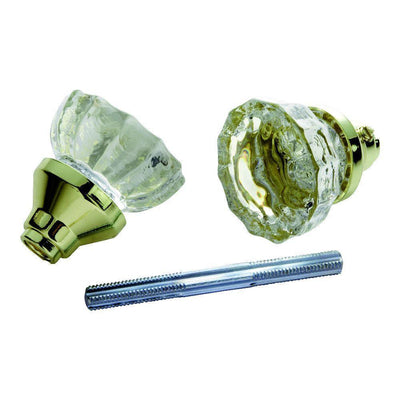 Polished Brass Glass Knob Set with Spindle - Super Arbor