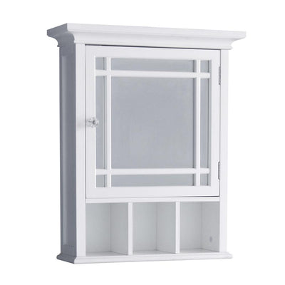 Albion 20 in. W x 24-1/8 in. H x 6-1/2 in. D Framed Surface-Mount Bathroom Medicine Cabinet in White - Super Arbor
