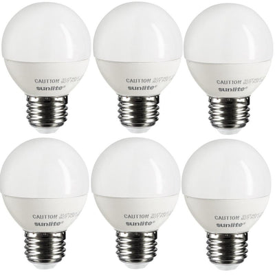 Sunlite 40-Watt Equivalent Frost Warm White G16 Dimmable LED Light Bulb (6-Pack) - Super Arbor