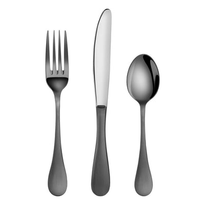 Rain 18/10 Stainless Steel Flatware 36-Piece Set, Black Finished, Service for 12 - Super Arbor