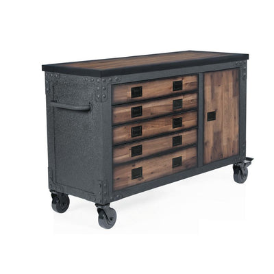 48 in. 5-Drawers Rolling Tool Chest with Wood Top - Super Arbor