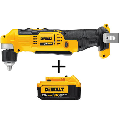 20-Volt MAX Lithium-Ion Cordless 3/8 in. Right Angle Drill (Tool-Only) with 20-Volt MAX 4.0Ah Battery
