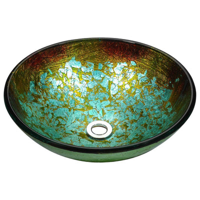 Tara Deco-Glass Vessel Sink in Glacial Blaze - Super Arbor