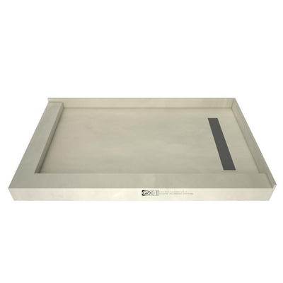 Redi Trench 48 in. x 72 in. Double Threshold Shower Base with Right Drain and Tileable Trench Grate - Super Arbor