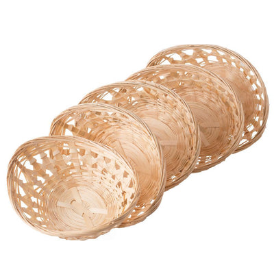 Natural Bamboo Oval Storage Bread Basket Storage Display Trays (Set of 5) - Super Arbor