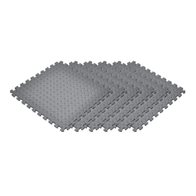 Norsk Gray 24 in. x 24 in. EVA Foam Solid Color Diamond Plate Interlocking Tile (54-Tile)