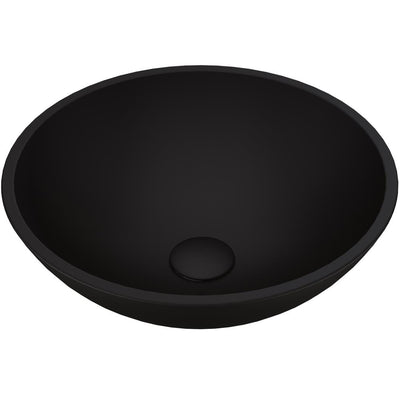 VIGO Black Round Cavalli MatteShell Glass Bathroom Vessel Sink - Super Arbor